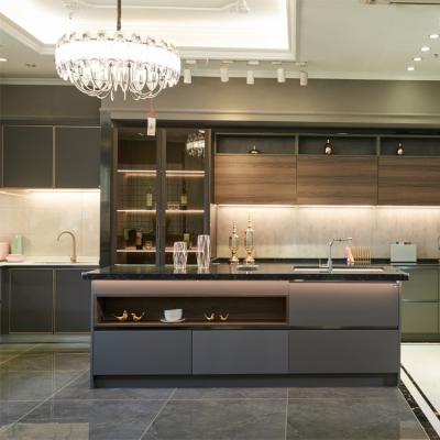 China Luxury 50mm Modular Kitchen Cabinets Modular Wooden Kitchen for sale