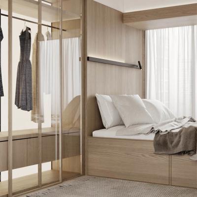 China Armoire moderno de la obra clásica del MDF E1 de los conjuntos de dormitorio simples de madera del guardarropa en venta