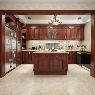 China Complete Vintage Side Wooden Solid Wood Kitchen Cabinets for sale
