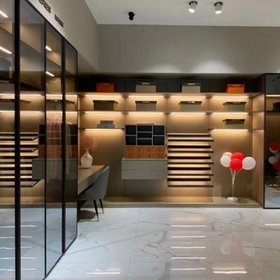 China Modern Furniture Cabinets Clothes Closet Walk In Glass Wardrobe Bedroom Closet for sale