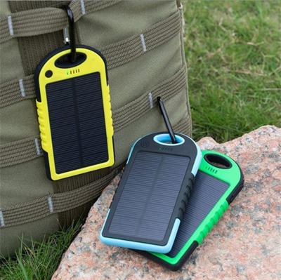 China 2016 Solor Charger 5000mah Portable Waterproof Solar Power Bank Backup Dual USB Powerbank for sale