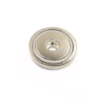 China Round Threaded Neodymium Magnets Nickel Coating Industrial Punching Processing for sale