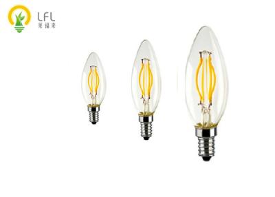 China Curved Filament LED Candle Bulbs Coated Yellow Green Fluorescent Powder 2200K for sale
