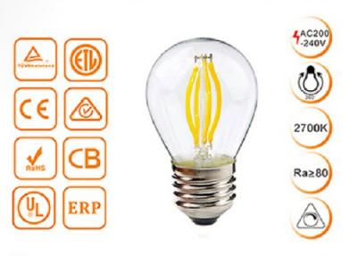 Cina lampadine decorative del filamento LED di 4W G45 Dimmable con dorato/vetro trasparente in vendita