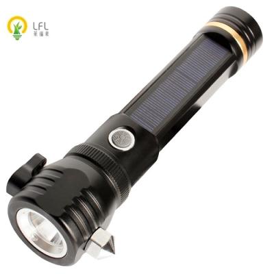 China Safety Guard High Power Led Torch Light With Solar Rechargeable Battery for sale