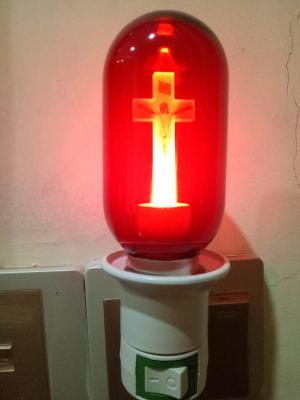China Passion Of Jesus Decorative LED Bulbs Red Light E27 Glass T45 86v-264V 1W for sale