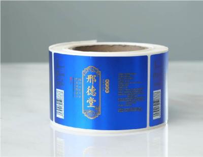China Custom Made Unique Hot Stamping Label For Bottle Of Health Products Art Paper for sale