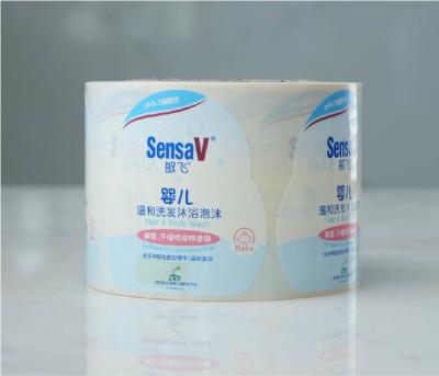 China Etiqueta de adhesivos de champú de impresión flexible en rollo de embalaje duradero en venta