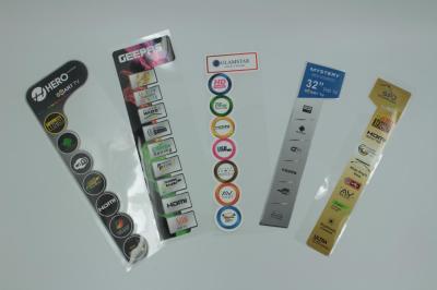 China 50micron-150micron CMYK Etiquetas transparentes impressas Etiquetas visíveis à venda