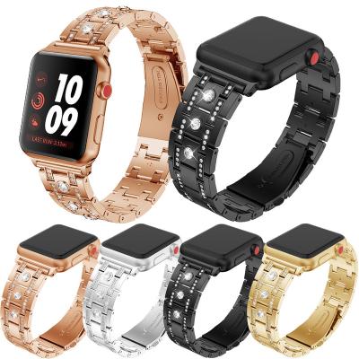 China Luxury Fanshion Bling Diamond Replacement Watch Band For Apple iWatch Apple Watch Metal Strap Bracelet for sale