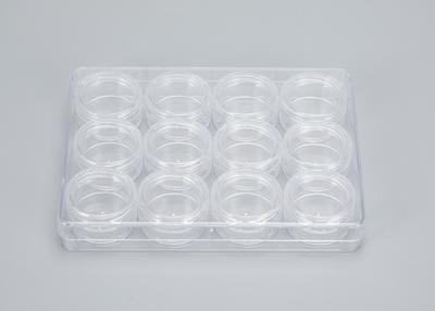 China Clear Round Cosmetic Cream Jars With Lid 10g 15g PS Material for sale