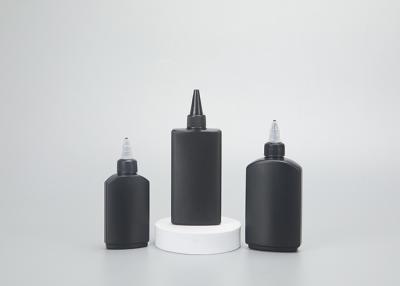 中国 60の120のMlの黒ペット プラスチック入れ墨のインク瓶の空の圧搾のねじれの上の帽子はノズルが付いているアプリケーターのびんに油をさす 販売のため