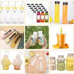China Clear Food Grade PET Plastic Water Drinking Bottles 100ml 250ml 350ml Square Beverage Smoothie Juice Bottles with Top for sale