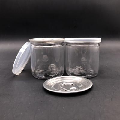 China Customized Plastic Jar Storage Transparent Packaging 8oz Logo Storage Jars Te koop