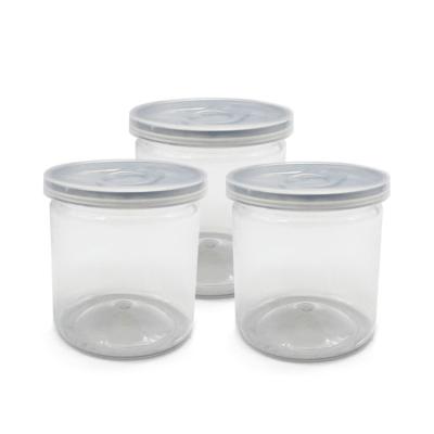 China Most popular 4oz 8oz clear round pet plastic jar, food grade plastic container for sale