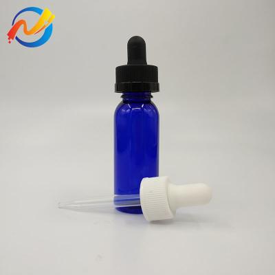 China 15ml Customized Logo Plastic Dropper Bottles Smooth Surface Transparent Black Customize for sale