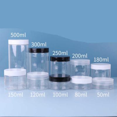 China Wholesale Customization Wide Mouth Plastic Jars Plastic Colored Jars with Lid clear Plastic Jars with Lids with Spot Goods for sale