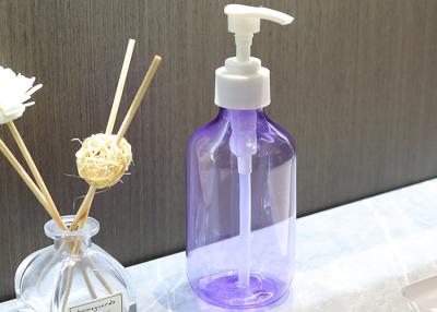 China Oblique Shoulder Purple Shampoo PET Pump Bottle Leakproof for sale