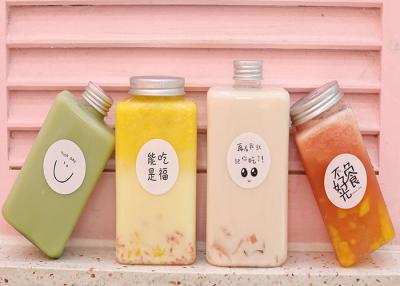 China 8oz Plastic Juice Milk Tea Bottles With Tamper Proof Lid for sale