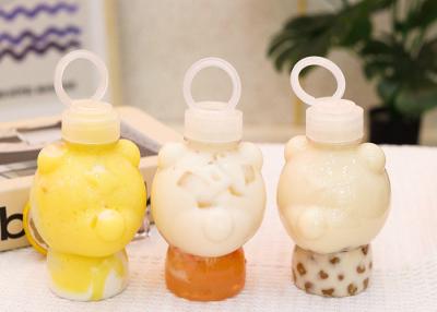China Pull Ring Cover Milk Tea Bottles 400ml Squeezable Juice Bottles for sale