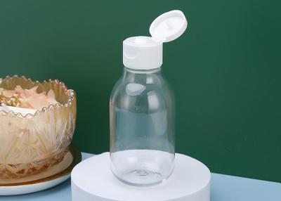 China garrafa 100ml plástica transparente vazia por atacado com o tampão superior da aleta à venda