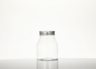 China 350ML Food Grade Clear Plastic Pet Jar Container With Aluminum Lid for sale