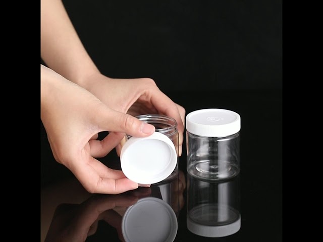 100ml Clear Empty Refillable Round Plastic Jar With Lids And Labels BPA Free