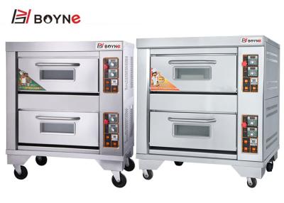 China CE 220V Stainless Steel Commercial Gas Bread Oven 96W 2 Deck 2 Trays Oven for sale