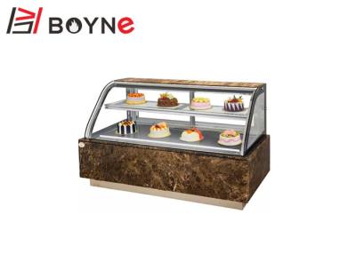 China Countertop Glass Cake Showcase Chiller , 2Layer Cake Arc Shape Shop Display Counters for sale