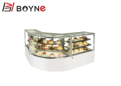 China Counter Top Cake Display Fridge Fan Shaped Compartment  Constructed Interior LED Lighting for sale