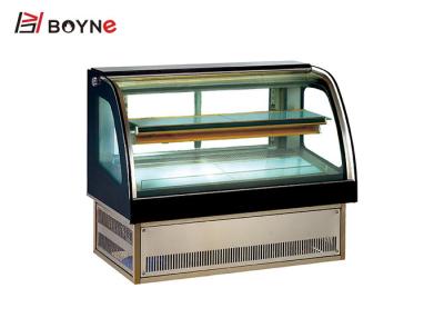 China 2 ~ el mini refrigerador de la vitrina de la torta de la encimera de 8 °C moderó el vidrio en venta