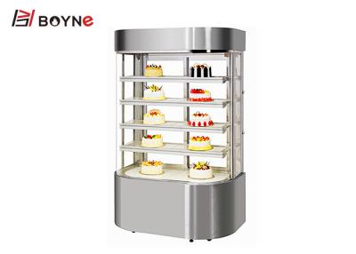 Chine Acier inoxydable de gâteau de réfrigérateur vertical industriel d'affichage compresseur de Danfoss de porte coulissante de 5 couches à vendre