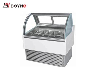 China Countertop Ice Cream Display Freezer Danfoss Compressor -18～-24℃ Stainless Steel Shutters for sale