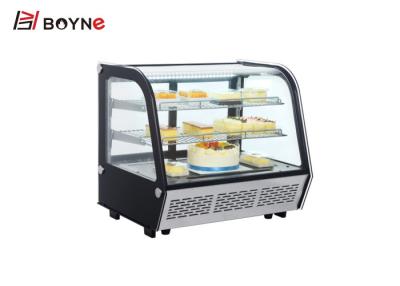 China El anuncio publicitario curvó el refrigerador de cristal de la exhibición de la torta/la vitrina refrigerada de la panadería en venta