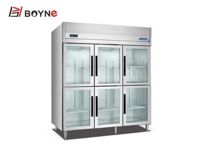 China 6 Door Commercial Upright Coolers Refrigerators , Adjustable Feet Restaurant Display Refrigerator for sale