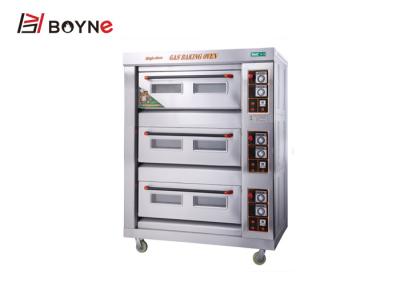 China 3 deck 6 trays gas bakery oven price/commercial bakery ovens for sale for sale