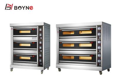China Infrared Radiation Heating Electric Baking Oven 3 Deck 6 Trays for sale
