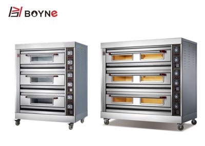China Three Deck Nine Trays Stainless Steel Bakery Deck Oven commercial kitchen bakery equipment for sale