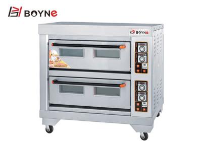 China High Temperature Bakery Deck Oven Stainless Steel 2 Deck 4 Trays Bread Oven for sale