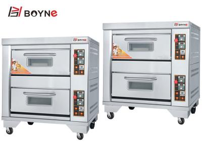China Commercial Mechanical Stainless Steel Bakery Gas Oven With Two Deck Two Trays Capacity for sale