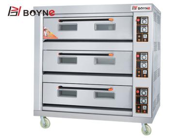 China Stainless Steel Three Deck Nice Trays Gas Oven Bakery Gas Oven For Bread Pizza Shop for sale