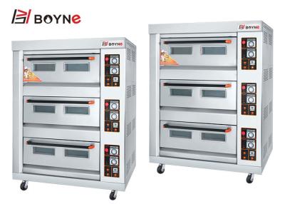 China Gas Three Deck Three Tray Baking Oven Stainless Steel for Bread Shop for sale