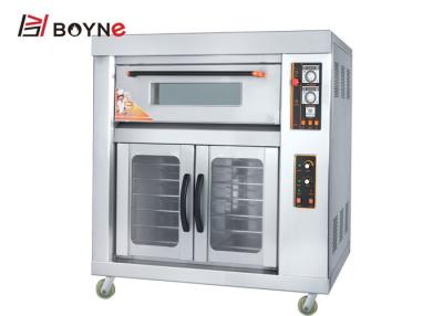 China Acero inoxidable industrial un gas Oven With Proofer de las bandejas de la capa dos en venta