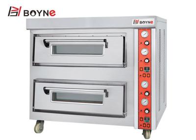 China Double Layer Stainless Steel Deck Oven 220v Gas Pizza Baking Equipment for sale