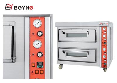 China 20~500°C High Temperature Stainless Steel  Commercial Gas Two Deck Pizza Oven for sale
