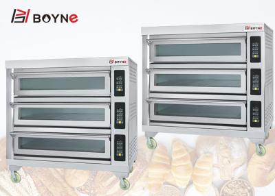 China Microcomputer Controlled Electric Deck Oven Double Deck Six Trays Oven For Bread Pizza for sale