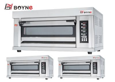 China Industrial Commercial Kitchen Oven Double Deck Four Trays Gas Oven Baking Equipment for sale