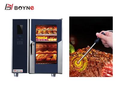 China Food Commercial Kitchen Cooking Equipment Gas Type LCD Six Trays Combi Oven for sale