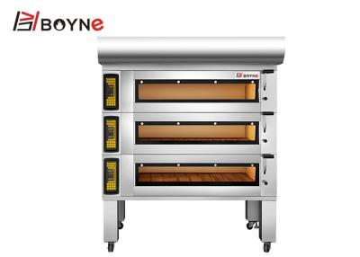 China 22.65kw Floor type Commercial Bakery Oven Three Deck 9 Plate for sale