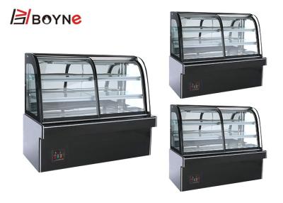 China Curve Type Front Opened Refrigerated Cake Display Case Pastry Display Chiller for sale